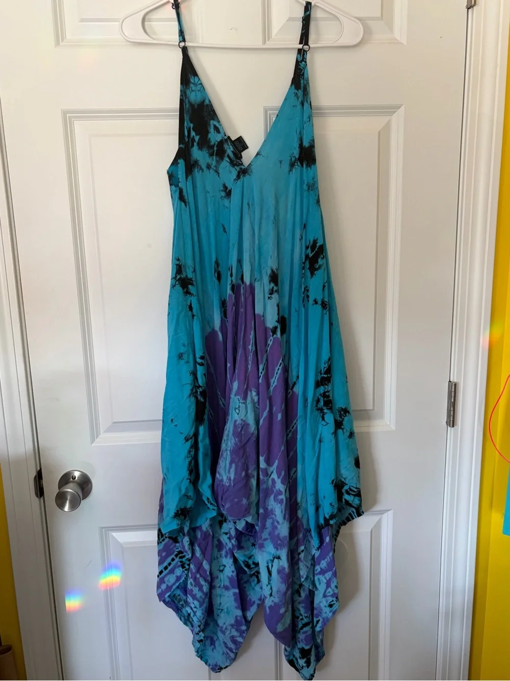 Angie Turquoise/aqua, Black, purple Tie-Dye Romper - Picture 3 of 3